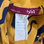 Vintage 80s 90s IXIA Cat Print Mini Dress Yellow Blue Size Small Photo 12