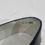 Jack Rogers Vtg Jack‎ Rogers 80’s Navy Blue Leather Peep Toe Heels With Rosette Size 8 S Photo 6