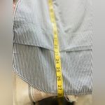 J.Crew  Funnel Neck Striped Shirt Size 6 Black White Shoulder Buttons Poplin Photo 8