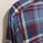 J. McLaughlin  M Cotton Plaid Button Down Long Sleeved Shirt Top in Blue Photo 5