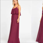 Show Me Your Mumu Caitlin Ruffle Maxi Dress Gown Burgundy Maroon Bridal Long NWT Photo 2