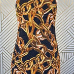 Trina Turk ‎ Aptos Dress in Black Chain Print Photo 0