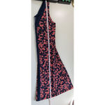 Title Nine Sleeveless Knit Dress Navy Coral Floral Fitted V-Neck Size XS Photo 9