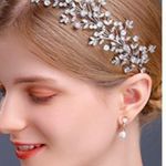 NWOT CZ Bridal Headband Comb Tiara Silver Wedding Hair Accessory Prom Pageant Silver Photo 1