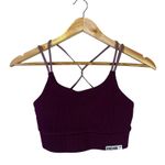 Gymshark Ribbed Strappy Sports Bra Womens S Purple Padded Athleisure Stretch Photo 2