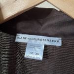 Diane Von Furstenberg DVF Made in Italy lightweight brown silk blend button down swim cover dress Photo 4