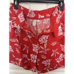 Joie  Linen Blend High Rise Tropical Floral Red White Shorts Size 6 Vacation Photo 2