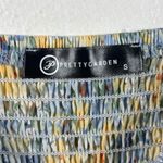 Pretty Garden Small Floral Smocked Tank Midi Dress Square Neck Ruffle Hem Blue Photo 8