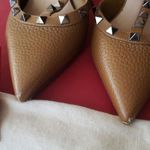 Valentino Tan Chic Old Money Edgy Feminine Luxury Iconic Studded Heels Size 37.5 Brown Photo 6