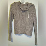 Free People  Asymmetrical zip up knit sweater taupe size XS Photo 3