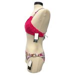 California Waves Women’s Bikini Swimwear Pink Crochet Floral Size Large NWT Photo 3