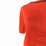 Vintage 80s Dylani Knitwear Orange Boatneck Sweater Top Size Small Photo 3