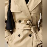 J.Crew Double-Breasted Icon Trench Coat Vintage Khaki Beige Hooded Sz 4P Photo 11