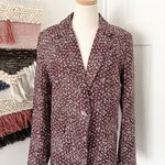 Free People Maggie Floral Linen Blazer Sz 6 NWT Plum Single-Breasted Photo 1