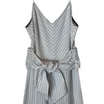 Saylor Jumpsuit Women XS White Black Stripe Cotton Tie Waist Wide Leg Cropped Photo 5