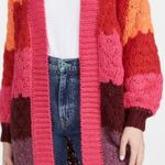 Farm Rio Block Striped Open Cardigan Knit Sweater Photo 2