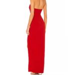 NBD  Red Strapless Maxi Gown Dress with Slit size Medium Revolve $258 Photo 2