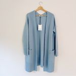 NEW NakedCashmere Tory Cashmere Open Cardigan Cloud Blue Size L Photo 5