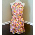 Peach & Aqua Floral Halter Summer Dress by Young Threads from ModCloth Size undefined Photo 1