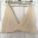 Charlotte Russe Cream/Light Pink Lace Bralette Halterneck Womens Size Medium No Padding Photo 0