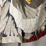 Floral Scarf Orange Gray Artsy Silky Flower Design Square 25.5" x 26" Funky Bold Photo 4