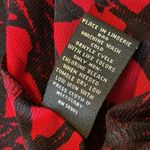 Investments Slim Factor by NWT Lace Print Open Cardigan Small Red Black Drape Photo 7