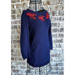 Talbots  Beaded Lobster Sweater Petite Small? Navy Beach Maine Islands Cr… Photo 3
