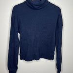 Banana Republic  Navy Waffle Knit Turtleneck Sweater Size XS Photo 3