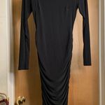 Lulus  Elegant Black Long Sleeve Ruched Back Dress.    Size-Small Photo 1