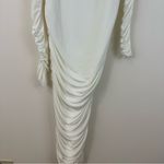 Club L London White Ruched Maternity Midi Dress Size 6 Women's Photo 3