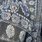 Como vintage Blue and White Bell Sleeve Blouse Photo 4