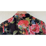 Bebe  Rose Floral Corset Top Size 0 Collar Black Soft Goth Fairy Grunge Baddie Photo 3