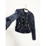 Free People  Dusk till Dawn Velvet Jacket Size XS Band Military Black Y2K Boho Photo 10