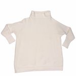 Free People  Cream Ribbed Ottoman Slouchy Oversized Tunic Top Pullover Small Photo 3