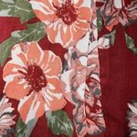 Flying Tomato Off Shoulder Pleated Crochet Trim Burgundy Floral Dress EUC S Photo 7