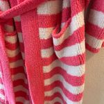 Casual Moments Pink and White Hooded Striped Bathrobe w/belt womens size smal Photo 6