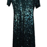 BCBGMAXAZRIA  All Over Sequin Gown Jade‎ Green Showgirl Maxi Dress Formal Stretch Photo 0