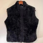 Vtg 90’s Cejon Women’s Faux Fur Cropped Vest Sleeveless Zip Black Size Medium Photo 0