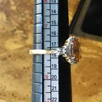 Natural Fire Opal Sterling Silver Halo Ring Size 8 Orange Photo 6