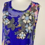 Johnny Was $490 NWOT  Biya Mazzini Sheer Mesh Tiered Dress Embroidered Beaded XS Photo 8