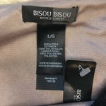 Bisou Bisou  blk w/shimmer gold cold arm blouse LG Photo 5