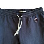 Marine layer  Cropped Sweatpant Sz S Black Wide Leg Raw Hem Drawstring Waist Photo 1