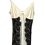 Victoria's Secret Vintage  Mint Silk & Black Lace Chemise - size Medium Photo 0
