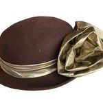 Vintage Michael Howard Fedora Wool Felt Hat Brown Gold Bow Size Medium OSFM Photo 0
