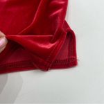 VTG MSK Women Red Velvet long sleeve wrap top side gathered shoulder pads 1X Photo 3