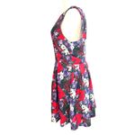 Forever 21 Floral Dress Fit and Flare Lined SZ Med Pleated Colorful Bright Wedding  Chic Photo 2