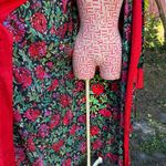 Victoria's Secret Vintage 80s‎ 90s  Gold Label Red Floral Full Length Robe Size L Photo 7