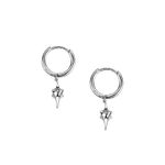 Star Dangle Drop Earrings for Men Women,Personality Punk Hip Hop Earrings Silver Photo 2