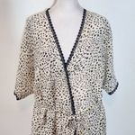 Forever Young Cream and Black Leopard Print Robe Size Medium Mini Leopard Robe Photo 2