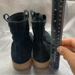 Soludos  Black Booties Suede Braided Pull On Low Heel Ankle Boot Womens Size 7 F7 Photo 5